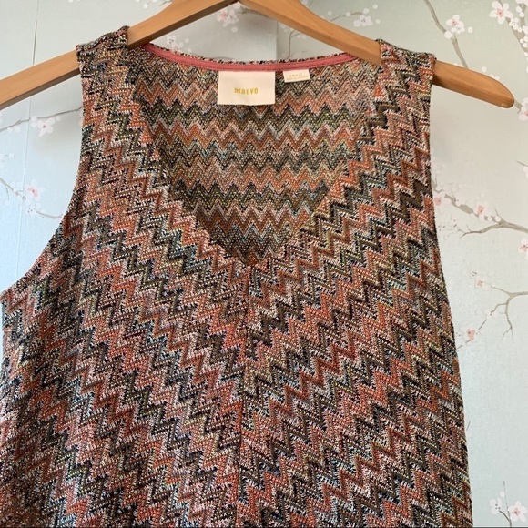 NEW Anthropologie Westwater Knit Dress XSP Chevron - Picture 11 of 14